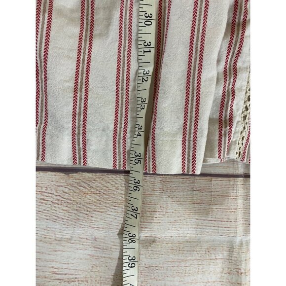 A Loves A Women's Beige, Red Stripe Long Sleeve Button Front Dress - Large - Picture 7 of 14